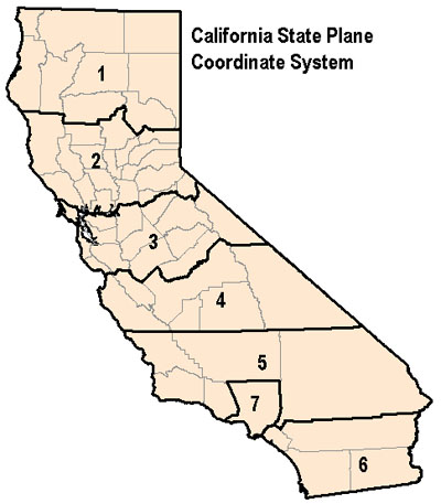 California alone defines eight coordinate systems.